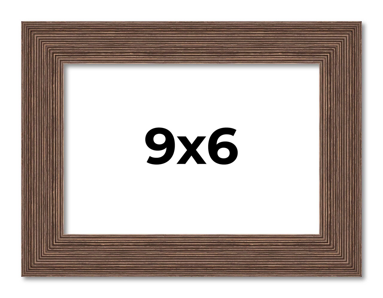 9x6 Wide Barnwood Picture Frame with UV-Resistant Acrylic & Acid Free Backing, Available in 6 Paint Finishes - Grey, Brown, White, and Black
